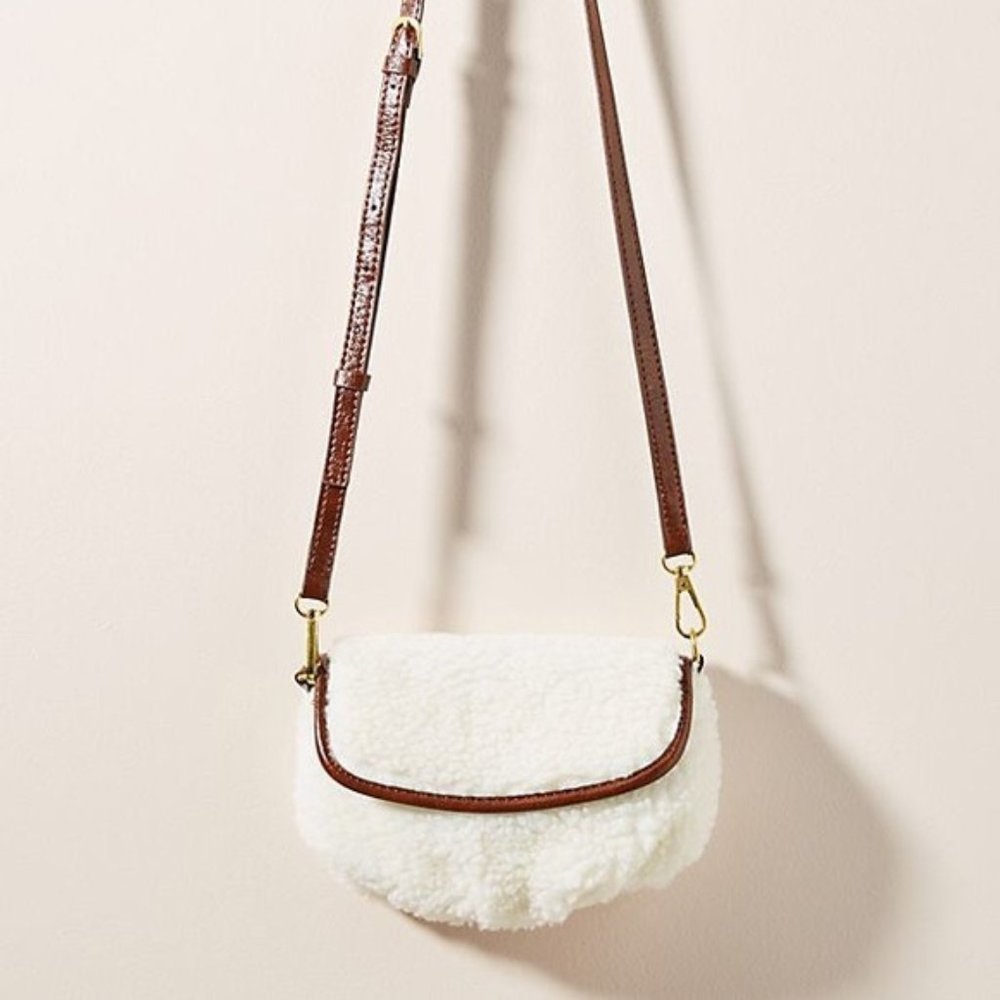 Anthropologie Convertible Shearling Belt Bag